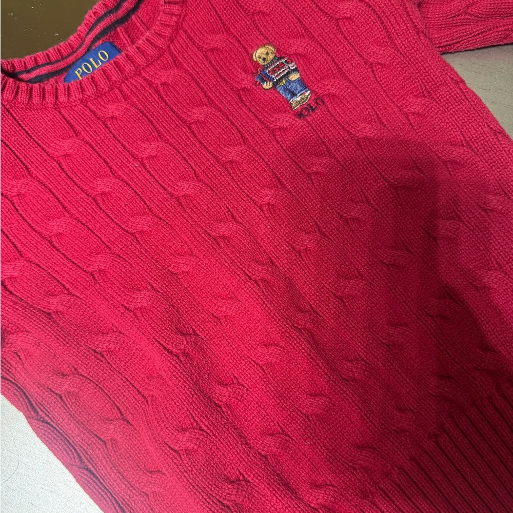 Polo by Ralph Lauren Men's Pink Cable Knit Sweater